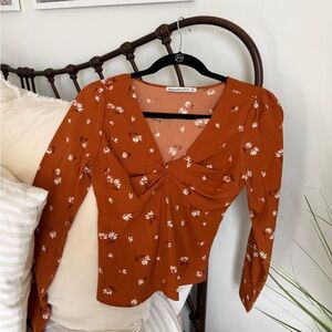 Abercrombie & Fitch Rust Floral Blouse